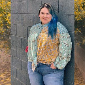 Too Hot To Trot Plus Sized Paisley Long Sleeve